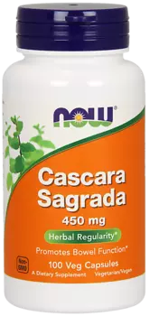 Каскара Саграда, 450 мг, 100 капсул, NOW Foods