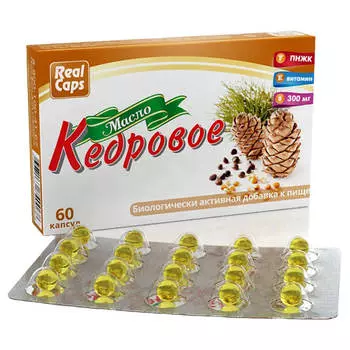 Кедровое масло, 300 мг, 60 капсул, РеалКапс