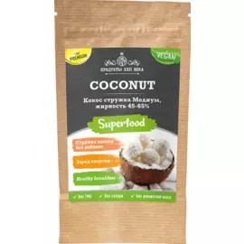 Кокосовая стружка медиум (45-65%), 50 гр, Продукты XXII века