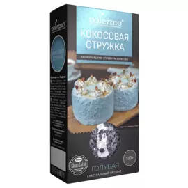 Кокосовая стружка "Голубая", 100 г, Polezzno