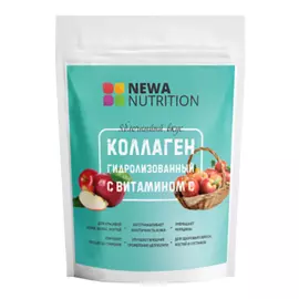 Коллаген гидролизованный с витамином С, с яблочным вкусом, 200 г, Newa Nutrition