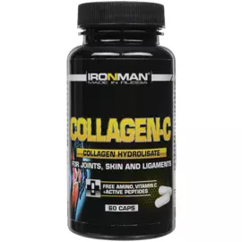 Коллаген-С для суставов, кожи и связок, 60 капсул, IRONMAN