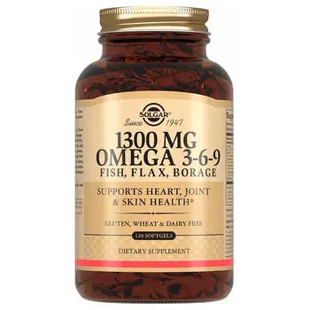 Комплекс ПНЖК, Омега 3-6-9, 120 капсул, Solgar