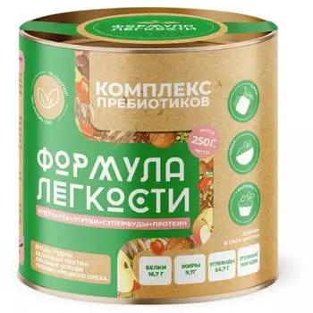Комплекс пребиотиков "Овсяные отруби + ягоды годжи + протеин грецкого ореха + яблочный пектин", 250 г, Формула легкости