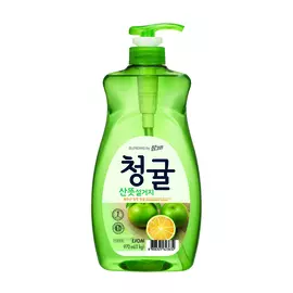 Концентрированное средство средство для мытья посуды, овощей, фруктов и детских принадлежностей Chamgreen Зеленый цитрус, флакон, 970 мл, LION