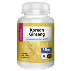 Корейский женьшень, 500 мг, 60 капсул, CHIKALAB