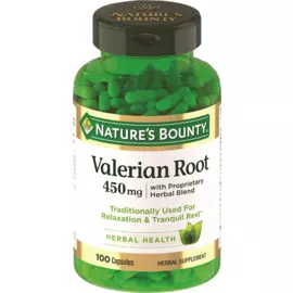 Корень валерианы 450 мг, 100 капсул, Nature's Bounty