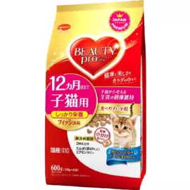 Корм BEAUTY PRO с морским коллагеном и DHA для формирования правильной умственной активности и физической формы котят на основе тихоокеанской рыбы, 600 г, Japan Premium Pet