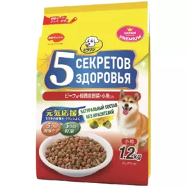 Корм для собак 5 секретов здоровья, японский цыплёнок с сыром, 1.2 кг, Japan Premium Pet