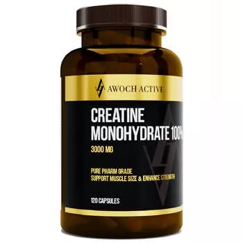 Креатин Моногидрат 100%, 120 капсул, AWOCHACTIVE