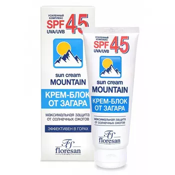 Крем блок от загара водостойкий, SPF 45, 60 мл, FLORESAN