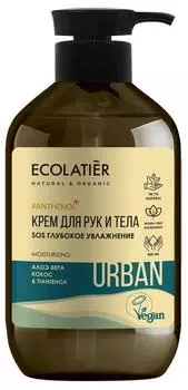Крем для рук и тела SOS Глубокое увлажнение алоэ вера, кокос & пантенол, 400 мл, Ecolatier