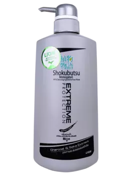 Крем-гель для душа мужской увлажняющий с экстрактом древесного угля Shokubutsu, 500 мл, Lion
