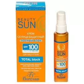 Крем солнцезащитный Полный блок SPF100, BeautySun, 75 мл, FLORESAN