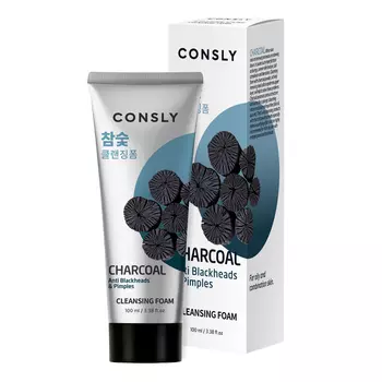 Кремовая пенка для умывания c древесным углем против черных точек, 100 мл, Consly