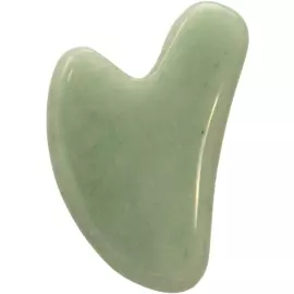 Кристалл скребок СЕРДЦЕ для массажа PREMIUM из натурального зелёного авантюрина, MARBELLA