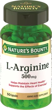 L-аргинин 500 мг, 50 капсул, Nature's Bounty