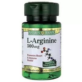 L-аргинин 500 мг, 50 капсул, Nature's Bounty