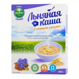 Льняная каша "Алфит Плюс", "Диета" с овсяными хлопьями, 400 г, Алфит Плюс