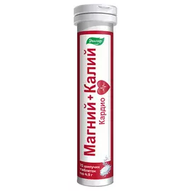 Магний+Калий Кардио, 15 шипучих таблеток, Эвалар