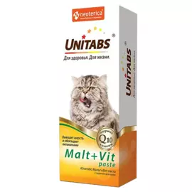 Malt+Vit паста с таурином для вывода шерсти для кошек, 120 мл, UNITABS