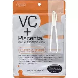 Маска с плацентой и витамином C 7 шт, Placenta +, JAPAN GALS