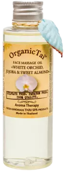 Массажное масло для лица «БЕЛАЯ ОРХИДЕЯ, ЖОЖОБА И СЛАДКИЙ МИНДАЛЬ» 120 мл, OrganicTai