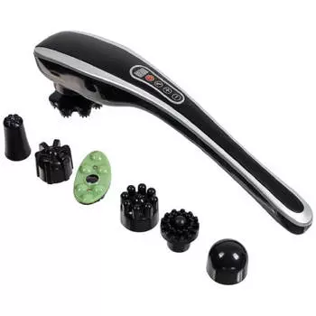 Массажёр для тела универсальный, беспроводной, с дисплеем, 7 насадок, Bradex