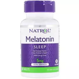 Мелатонин, 5 мг, 60 таблеток, Natrol