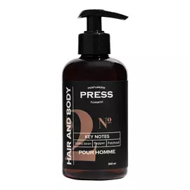 Мужской шампунь-гель 2 в 1 для волос и тела №2, 300 мл, Press Gurwitz