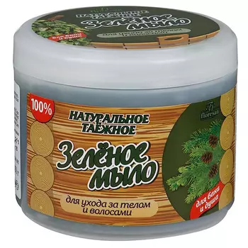 Мыло натуральное таежное Зеленое для тела и волос, 450 мл, FLORESAN