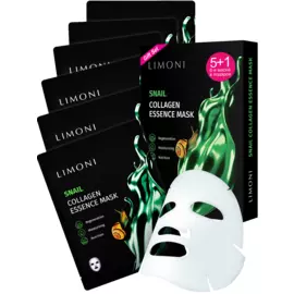 Набор масок "Маска для лица с экстрактом улитки и коллагеном", 6 шт, LIMONI