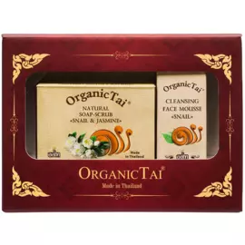 Набор: Пенка для умывания «С ЭКСТРАКТОМ УЛИТКИ», 60 мл, Натуральное мыло-скраб «ЭКСТРАКТ УЛИТКИ и ЖАСМИН», 100 гр, OrganicTai