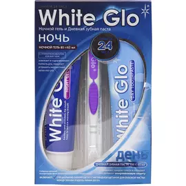 Набор Зубная паста дневная 100 г + Ночной гель 85 г + Зубная щетка флоссер, White Glo