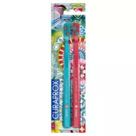Набор зубных щеток CS5460/2 Summer2 Ultrasoft, d 0,10 мм, коралловая и зеленая, 2 шт, Curaprox