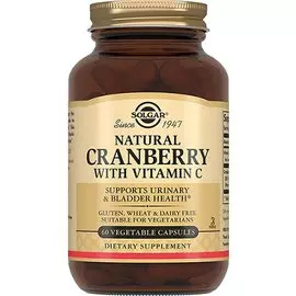 Натуральная клюква с витамином С, 60 капсул, Solgar