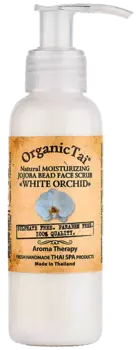 Натуральный увлажняющий скраб для лица с гранулами жожоба «БЕЛАЯ ОРХИДЕЯ», 120 г, OrganicTai