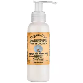 Натуральный увлажняющий скраб для лица с гранулами жожоба «БЕЛАЯ ОРХИДЕЯ», 120 г, OrganicTai