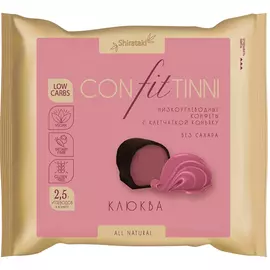 Низкоуглеводные конфеты без добавления сахара KONFITTINNI (Клюква), 200 г, Shirataki
