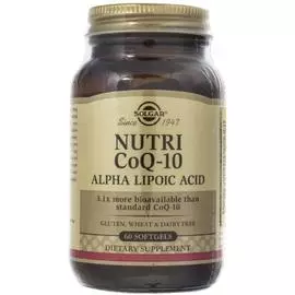 Нутрикоэнзим Q-10 с Альфа-липоевой кислотой, 60 капсул, Solgar