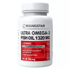 Омега-3, 790 мг для детей 3+, 60 капсул, Risingstar