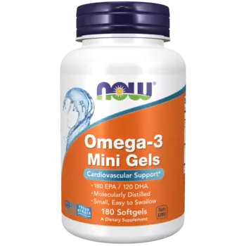 Омега-3, 180 мини-капсул, NOW