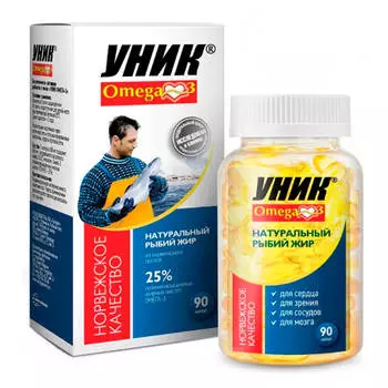 Омега-3, 90 капсул, УНИК