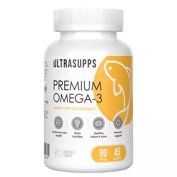 Омега-3 Премиум, 90 капсул, Ultrasupps