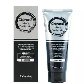 Отшелушивающий гель с углем, 180 мл, FarmStay