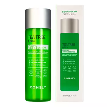 Отшелушивающий тонер-эссенция с чайным деревом и салициловой кислотой, для жирной и проблемной кожи, 200 мл, Consly