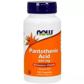 Пантотеновая кислота, 500 мг, 100 капсул, NOW