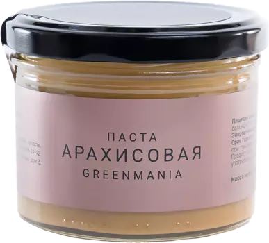 Паста "Арахисовая", 200 г, Greenmania