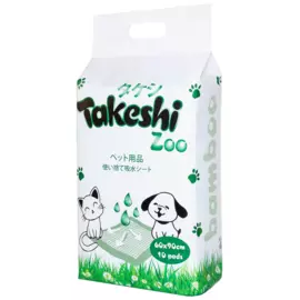 Пеленки впитывающие ZOO для животных бамбуковые, 60*90, 10 шт, TAKESHI