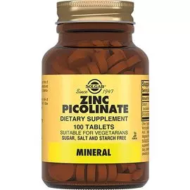 Пиколинат цинка, 100 таблеток, Solgar